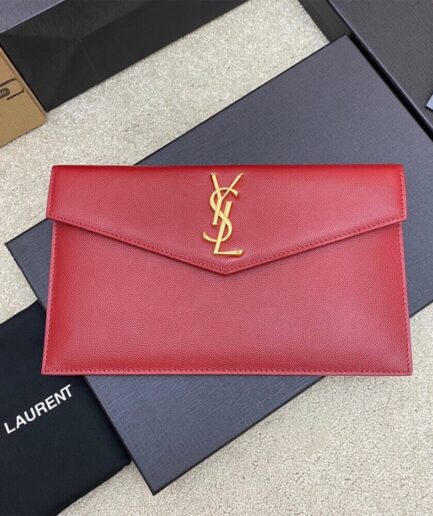 YSL UPTOWN POUCH IN GRAIN DE POUDRE EMBOSSED LEATHER